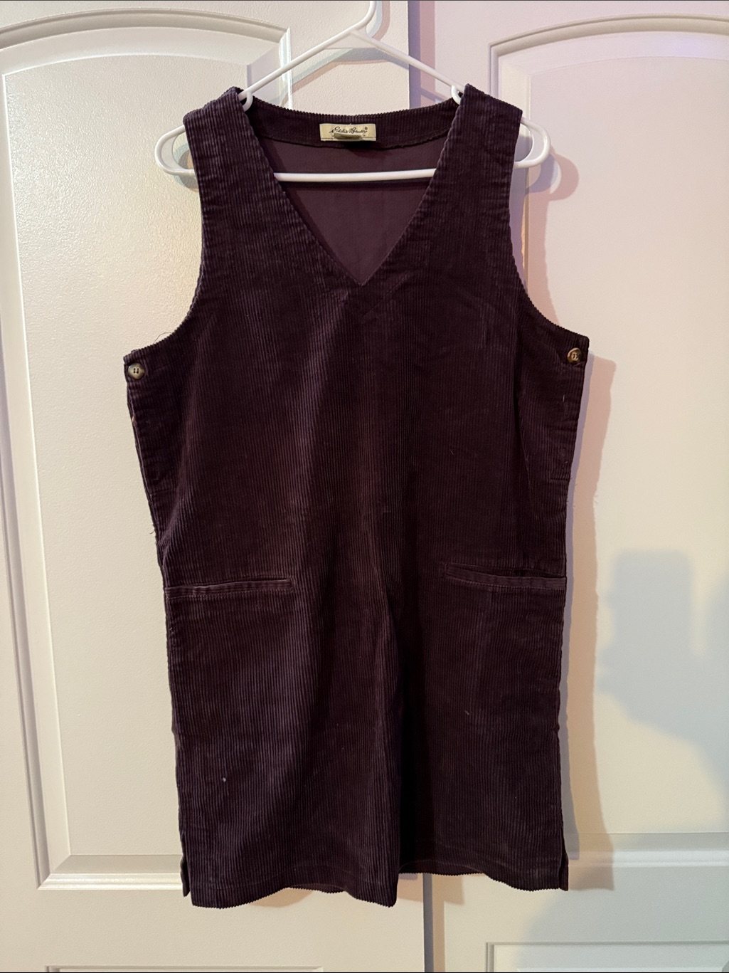 Eddie Bauer Petite Sleeveless Corduroy Dress In Plum